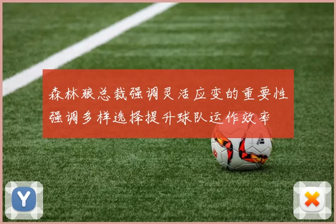 森林狼总裁强调灵活应变的重要性强调多样选择提升球队运作效率